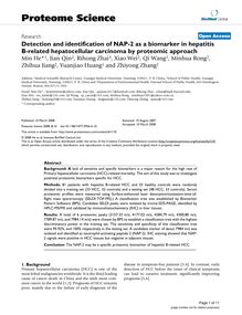 Detection and identification of NAP-2 as a biomarker in hepatitis B-related hepatocellular carcinoma by proteomic approach
