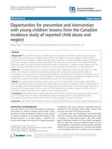 Opportunities for prevention and intervention with young children: lessons from the Canadian incidence study of reported child abuse and neglect