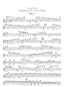 Partition flûte 1, 2, Symphony en C Major, Bizet, Georges
