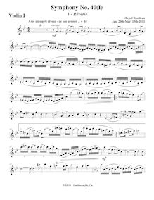 Partition violons I, Symphony No.40, Rondeau, Michel par Michel Rondeau
