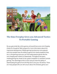 The Sims Freeplay Gives you Advanced Tactics To Portable Gaming