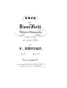 Partition de piano, Piano Trio, E♭ major, Hünten, François