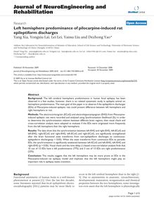 Left hemisphere predominance of pilocarpine-induced rat epileptiform discharges