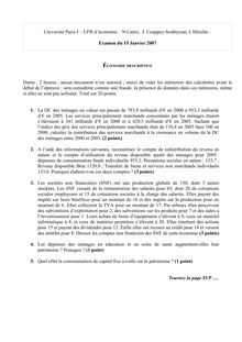 Economie descriptive 2007 Sciences Economiques et de Gestion Université Paris 1