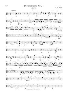 Partition altos, Divertimento, Salzburg Symphony No.2, B♭ major