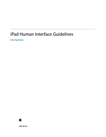 iPad HIG - iPad Human Interface Guidelines