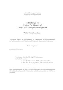 Methodology for system partitioning of chip level multiprocessor systems [Elektronische Ressource] / Winthir Anton Brunnbauer