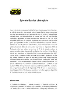 Sylvain Barrier champion