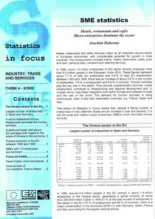 Statistics in focus. Industry, trade and services No 8/2000. SME statistics