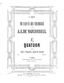 Partition violon 1, corde quatuor No.1, Vaucorbeil, Auguste