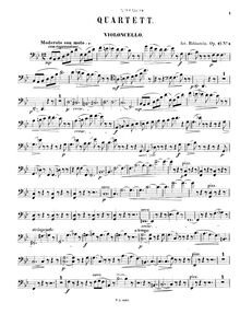 Partition violoncelle, corde quatuor No.5, Op.47 No.2, String Quartet No.5 in B♭, Op.47 No.2