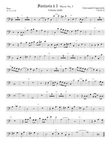 Partition viole de basse, Fantasia pour 5 violes de gambe, RC 57