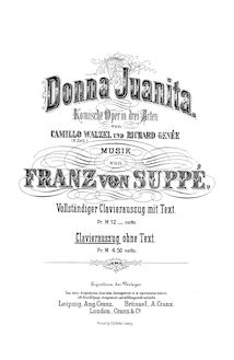 Partition complète, Donna Juanita, Operetta in 3 Acts, Suppé, Franz von par Franz von Suppé