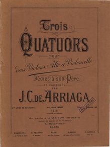 Partition couverture couleur, Three corde quatuors, Trois Quatours pour Deux Violons, Alto et Violoncelle