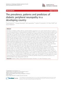 The prevalence, patterns and predictors of diabetic peripheral neuropathy in a developing country