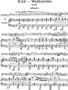 Partition violoncelle et partition de piano, From pour Bohemian Forest