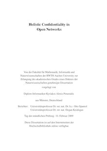 Holistic confidentiality in open networks [Elektronische Ressource] / vorgelegt von Kyriakos Alexis Pimenidis