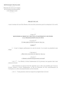 La dernière version du projet de loi El Khomri