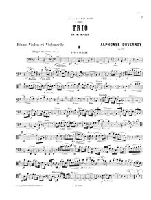 Partition violoncelle, Piano Trio, Op.11, Duvernoy, Victor Alphonse