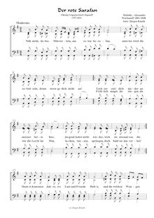 Partition complète Der rote Sarafan (Chor,SATB), chansons et Romances