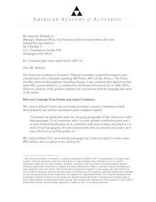 Comment letter to IRS on combined plan limits under Notice 2007-28 