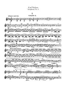 Partition violons II, Symphony No.1, Op.7, G minor, Nielsen, Carl