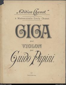 Partition de piano et partition de violon, Giga, Papini, Guido