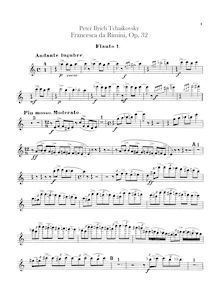 Partition flûte 1, 2, 3 (doubles on Piccolo), Francesca da Rimini