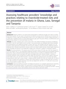 Assessing healthcare providers  knowledge and practices relating to insecticide-treated nets and the prevention of malaria in Ghana, Laos, Senegal and Tanzania
