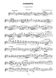 Partition de violon, À Argenteau, Recueil de neuf pièces caractéristique