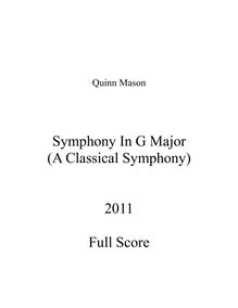 Partition complète, Symphony en G major  classique , G major, Mason, Quinn