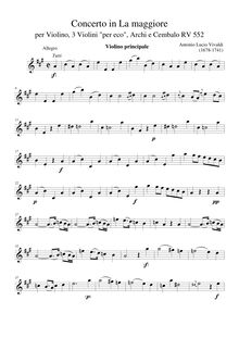 Partition violon solo (principale), violon Concerto  per eco en lontano 