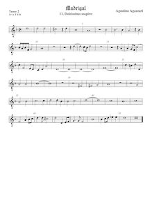 Partition ténor viole de gambe 3, octave aigu clef, Madrigali a 5 voci, Libro 2 par Agostino Agazzari