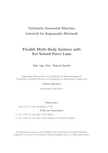 Flexible multi-body systems with set-valued force laws [Elektronische Ressource] / Roland Zander