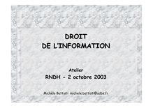 DROIT DE L INFORMATION