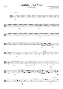 Partition viole de gambe, corde quatuor No. 7, First Rasumowsky-Quartet