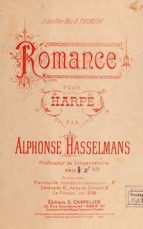 Partition complète, Romance, Hasselmans, Alphonse