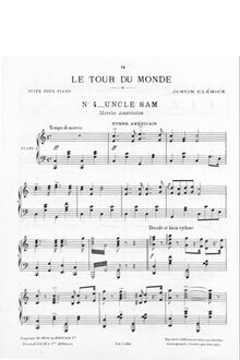 Partition , Uncle Sam (Marche Américaine), Le tour du monde, Suite pour piano