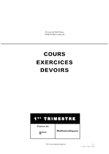 COURS EXERCICES DEVOIRS