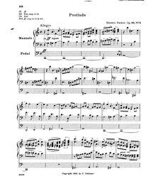 Partition No.4: Postlude, 4 Compositions pour orgue, Parker, Horatio