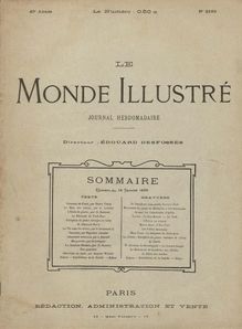 LE MONDE ILLUSTRE  N° 2182 du 21 janvier 1899
