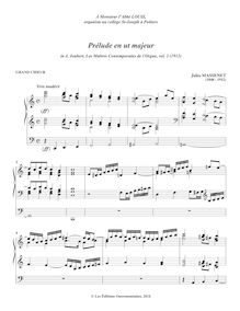 Partition complète, Prélude en ut majeur, C major, Massenet, Jules