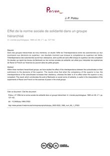 Effet de la norme sociale de solidarité dans un groupe hiérarchisé - article ; n°1 ; vol.69, pg 127-142