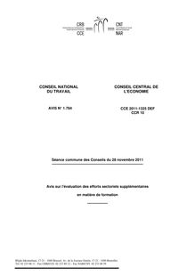 CONSEIL NATIONAL DU TRAVAIL CONSEIL CENTRAL DE L ...