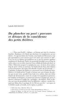 Du plancher au pavé : parcours et détours des comédiennes des petits théâtres - article ; n°134 ; vol.36, pg 43-54