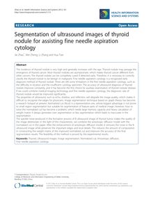 Segmentation of ultrasound images of thyroid nodule for assisting fine needle aspiration cytology