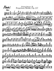 Partition flûte 1, 2, Piccolo, Perpetuum Mobile, Op.257, Perpetuum mobile, Ein Musikalischer Scherz
