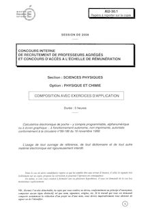 Composition de Chimie 2008 Agrégation de sciences physiques Agrégation (Interne)