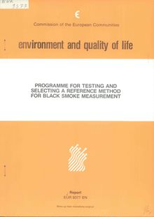 Programme for testing and selecting a reference method for black smoke measurement