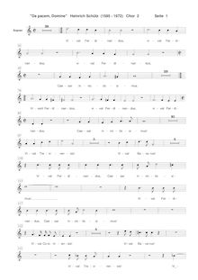 Partition chœur 2: Soprano, Da pacem, Domine, Schütz, Heinrich